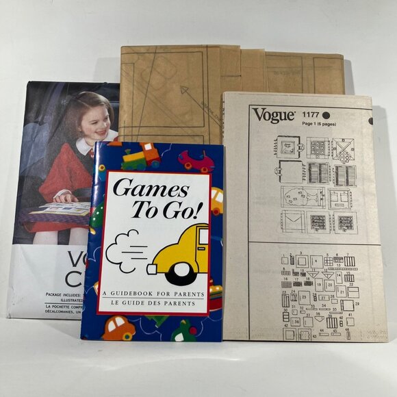 1990s Vogue Craft 1177 Games To Go 14" Fabric Travel Game Book Sewing Pattern FF - Picture 6 of 6